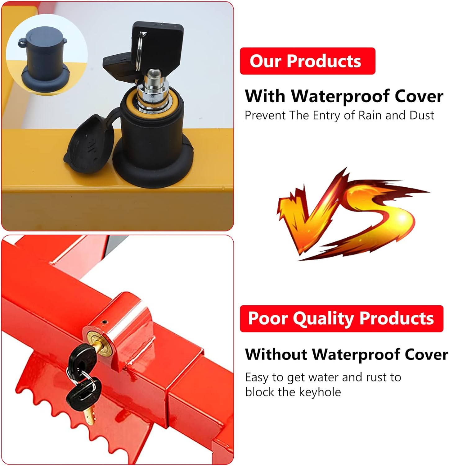 DIWANGUS Wheel Clamp Lock Universal Security Tire Lock Adjustable Anti Theft Lock Heavy Duty Trailer Lock Wheel Clamp for Most Cars SUV Motorcycle (2PCS)