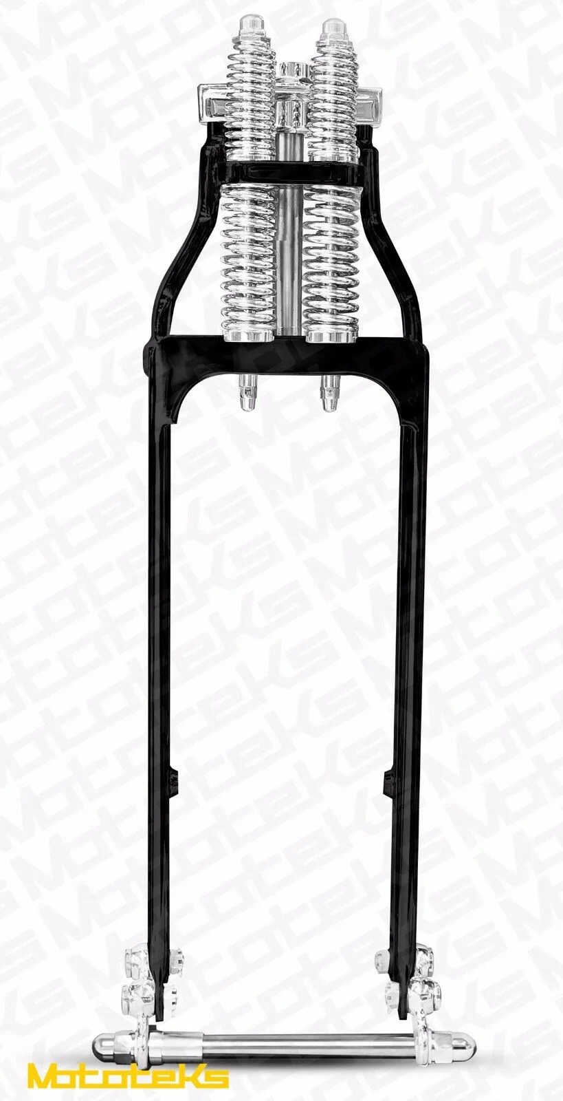 BLACK SPRINGER FRONT END +6" OVER STOCK LENGTH FOR HARLEY & CUSTOM BIKES NEW