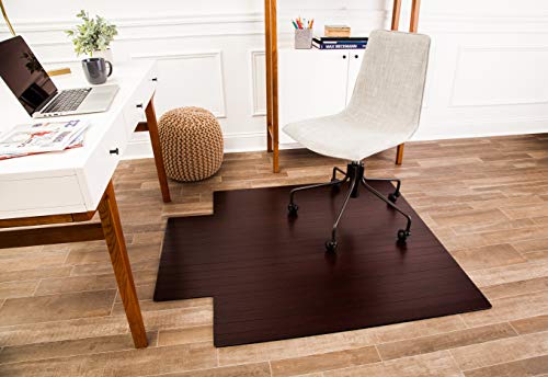 Anji Mountain Office Chairmat Thickest & Sturdy Bamboo Chairmats Highly Premium Quality Anti-Slip Heavy Duty For Multi-Purpose Hardwood Floor Office & Home Floor Protector Office Chair mat-5mm Thick
