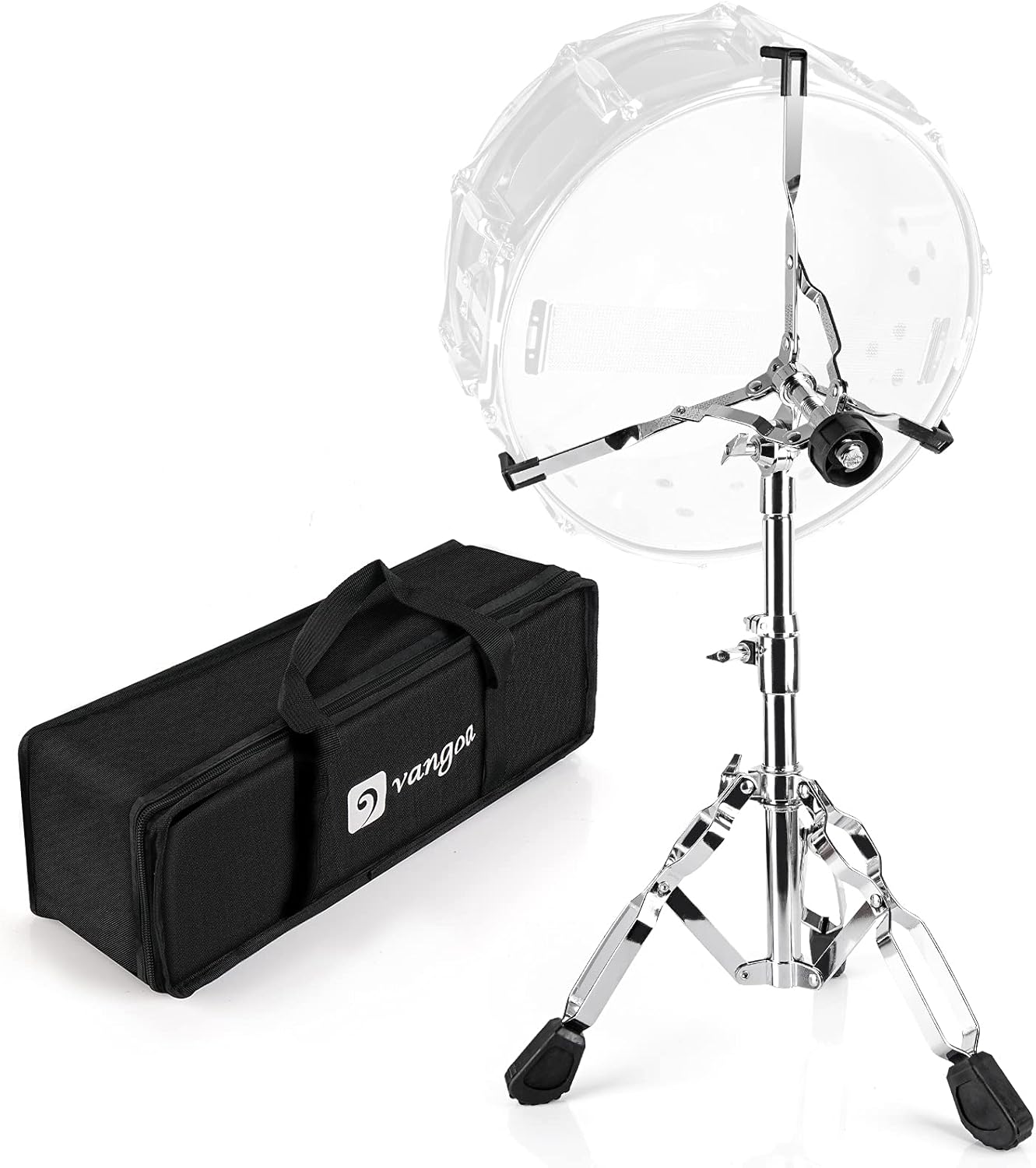Vangoa Snare Drum Stand Lightweight Double Braced Adjustable Height with Carrying Bag Fit 10 to 15 Dia Drums