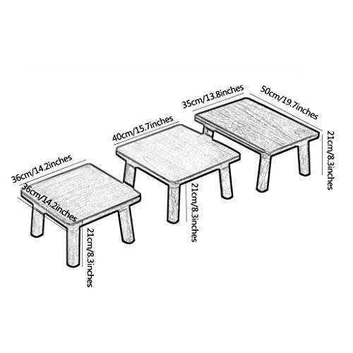 Japanese Style Small Table Balcony Small Coffee Table Solid Wood Low Table Living Room Small Table Mini Table Laptop Table Wooden Stool (Color : Brown, Size : 35x50x21cm) (Wood Col