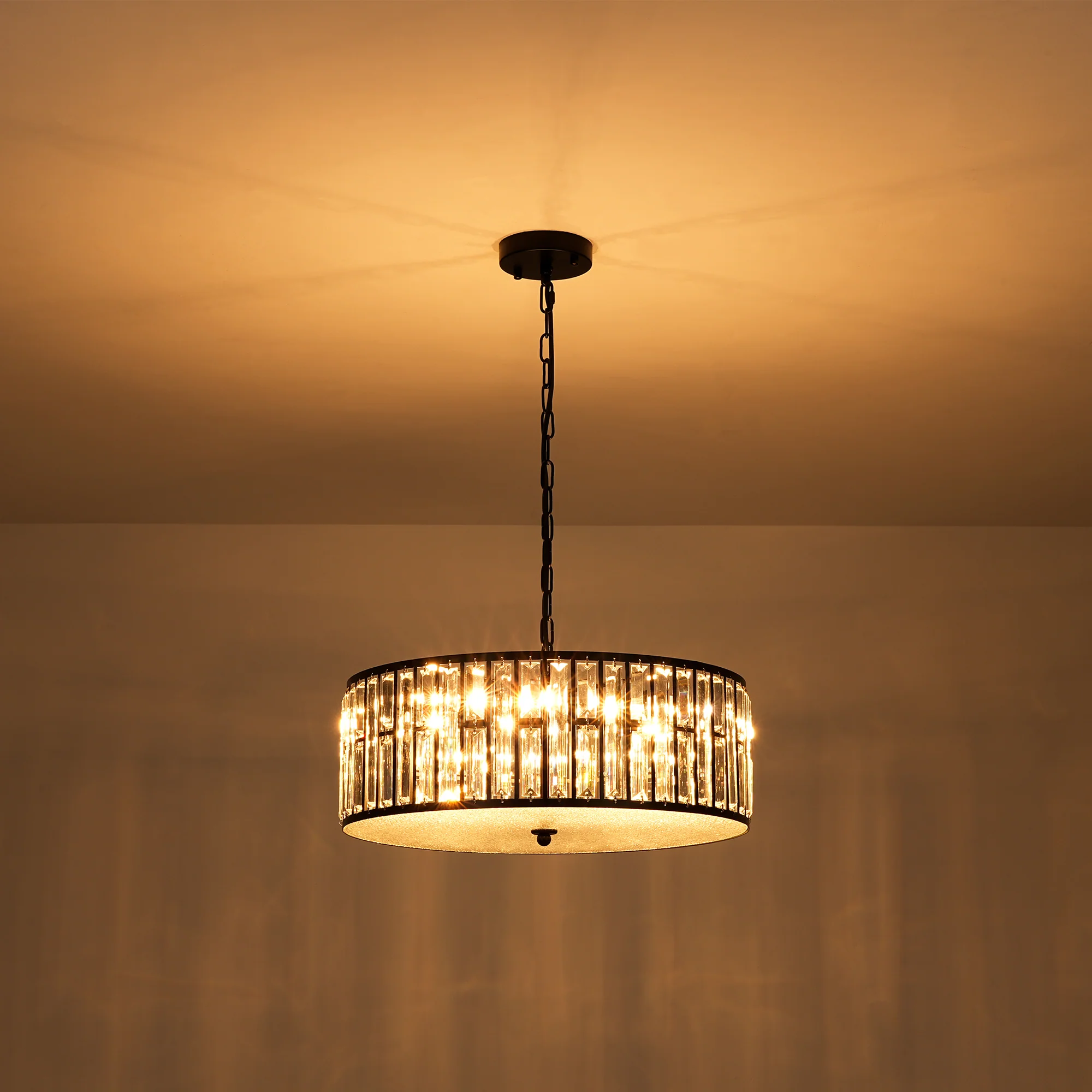 Velroa 6-Light Dimmable Crystal Modern Drum Shaded Chandelier (19)