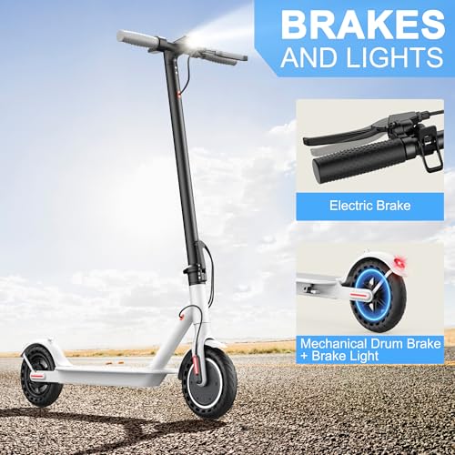 E Scooter for Adults 19-22 MPH 350/500W Motor 281/441Wh Battery,8.5"/10" Tires,Motorized Scooter Up to 22 Miles Range, Foldable Scooter with Double Shock Absorption/Bearing 265 LBS/APP Control
