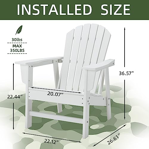 Adirondack Chairs, HDPE All-Weather Adirondack Chair, Fire Pit Chairs (Traditional) (1, Red)