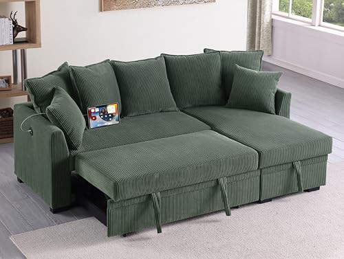 Oversized U-Shaped Sectional Sofa Couch Plush Corduroy Upholstered Modular Deep Seat Sofa&Couch Sectional W/Right Facing Chaise Lounge and 7 Toss Pillows for Home Apartment Living Room Furniture Sets