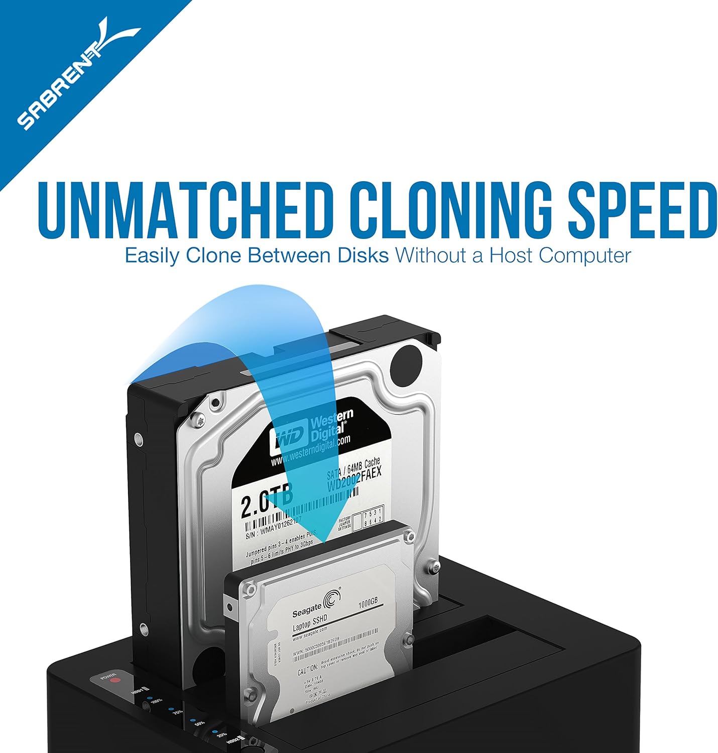 Sabrent USB 3.0 to SATA Dual Bay External Hard Drive Docking Station for 2.5 or 3.5in HDD, SSD with Hard Drive Duplicator/Cloner Function [10TB Support] (EC-DSK2) Pack of 2