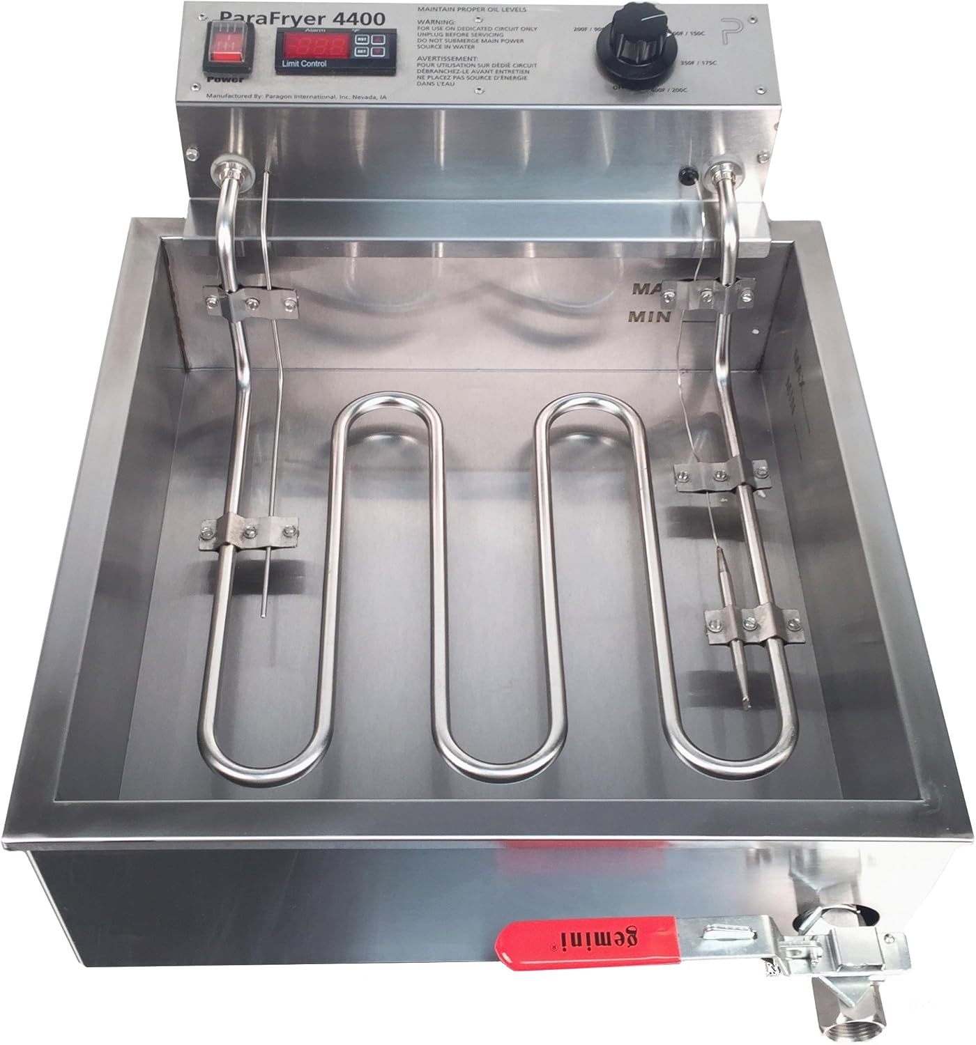 Paragon - Manufactured Fun Funnel Cake Fryer Machine for Professional Concessionaires Requiring Commercial Quality & Construction 25 Pound Oil Capacity 4400 Watts Electric 220 Volt Requires 6-20 Receptacle, Silver, Large