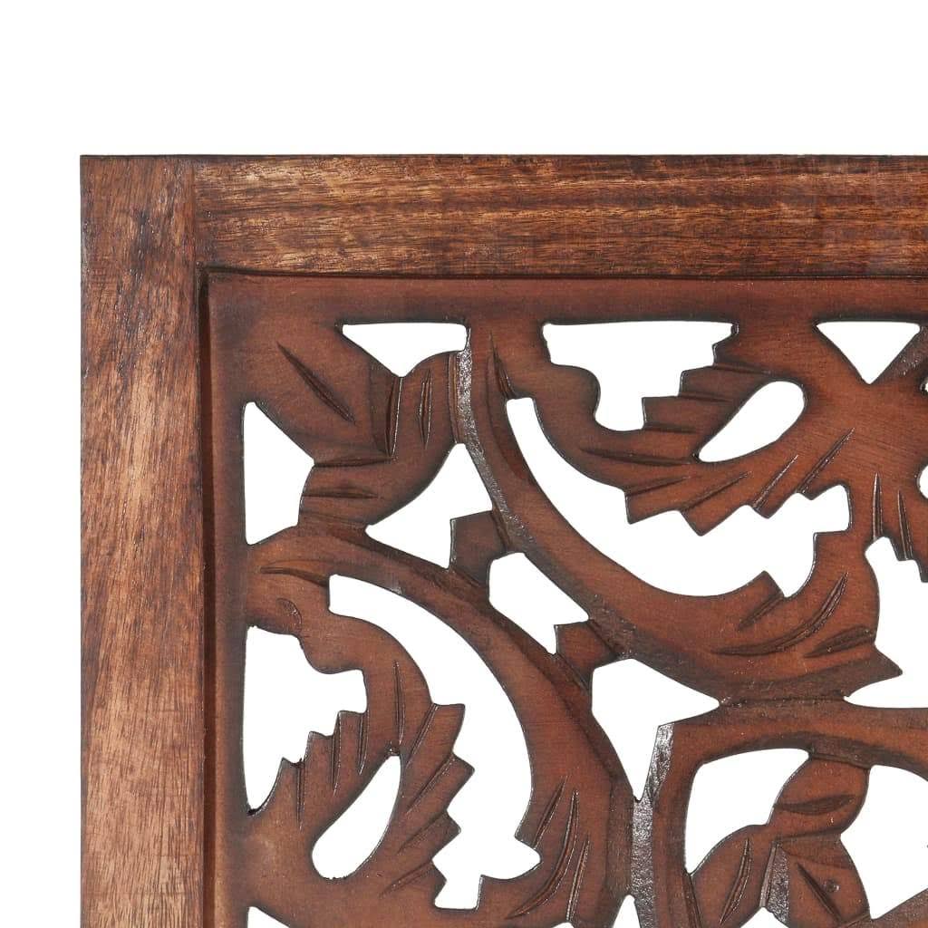 Hand Carved 3-Panel Room Divider Brown 47.2x22x65x22 Solid Mango Wood