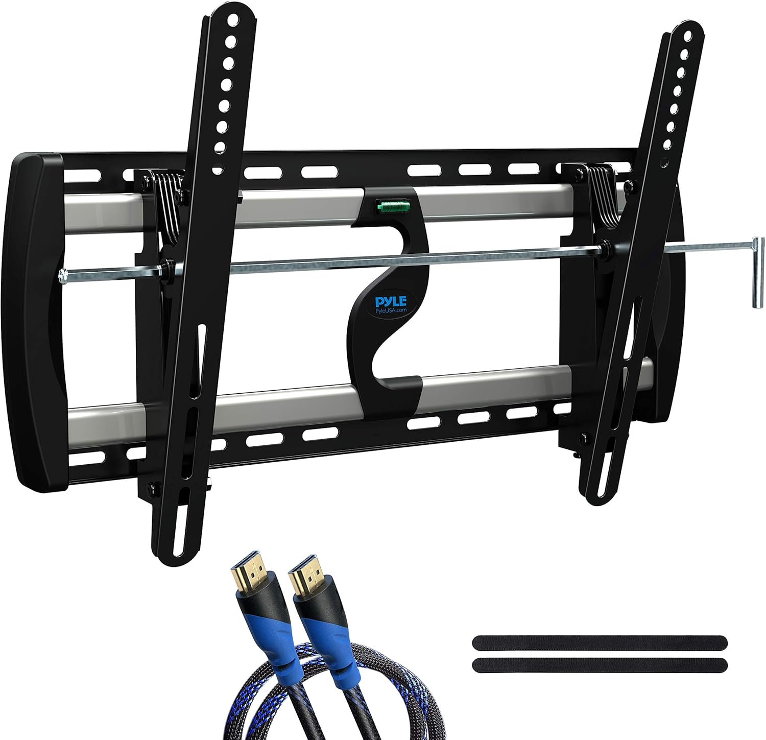 Tilting Wall Mount TV Bracket - Heavy Duty Universal Flat Screen TV Wall Mount - Mounts 26-52" LED/LOLED & Plasma TV Flat Screens - Medium Tilt, VESA Mounting, 110 lbs Weight Capacity - PYLE PYWM24 Pack of 2
