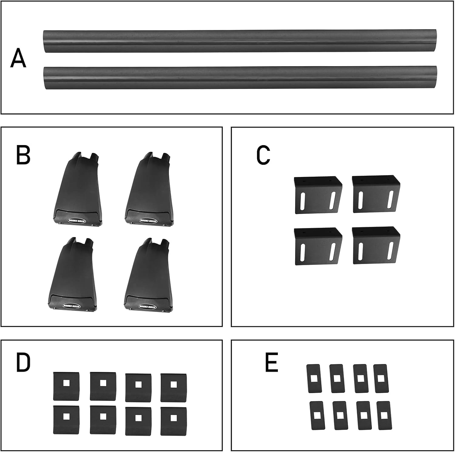 Hooke Road for Jeep Gladiator JT 2020-2022, Bike Rack Crossbars Bed Rails Cargo Carriers 2 PCS