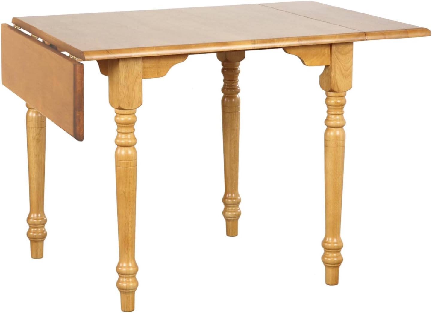 34-48" Rectangular Extendable Drop Leaf Dining Table, Light Oak Wood, Seats 2, 4