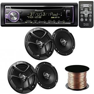 Pioneer Deh-x6800bt Single DIN Bluetooth In-Dash Cd/am/fm Receiver 4 JVC Csj620 Car Speakers 300W 17cm CS Series 2-Way Coaxial