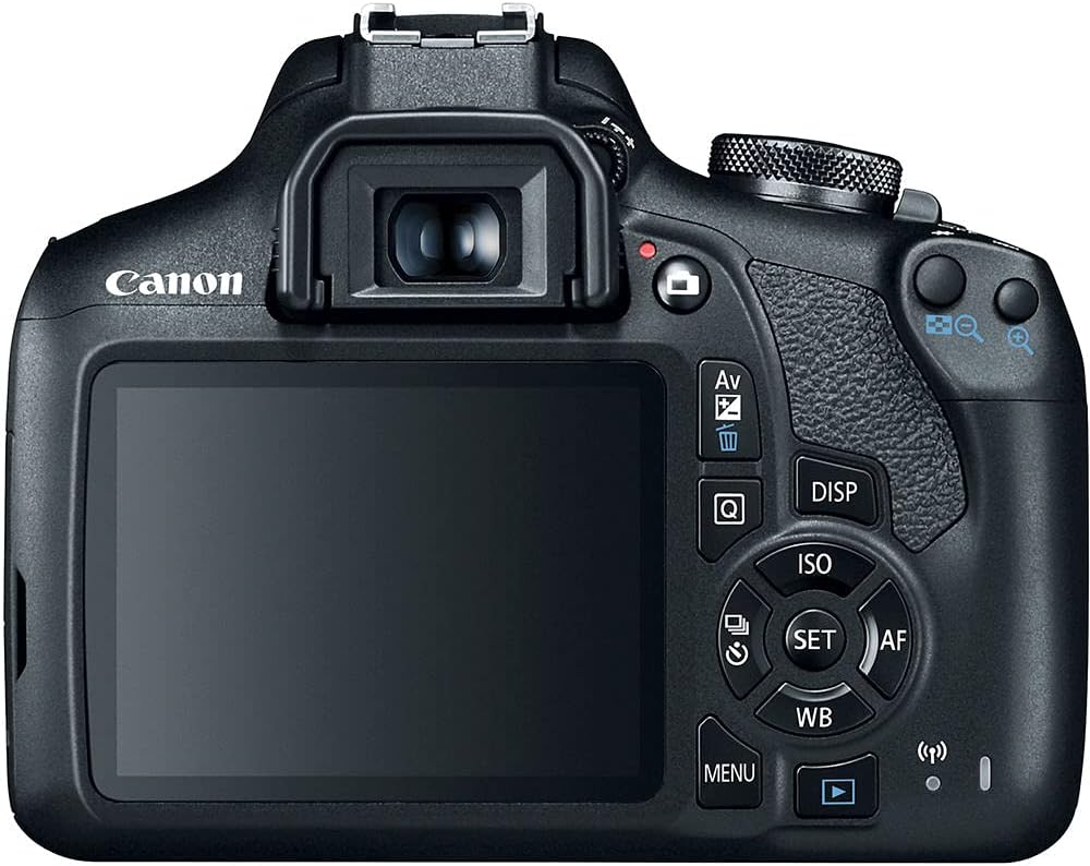 Canon EOS Rebel T7 DSLR Camera with 18-55mm Lens (2727C002) + EF-S 55-250mm Lens + 64GB Memory Card + Case + Corel Photo Software + 2 x LPE10 Battery + Card Reader + LED Light + More (Renewed)