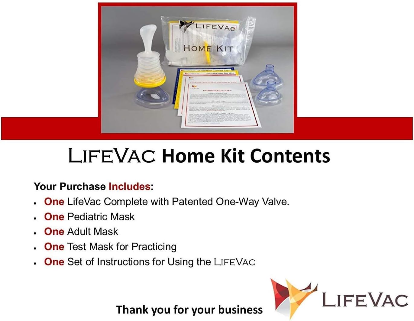LifeVac - Choking Rescue Device Home Kit for Adult and Children First Aid Kit, Portable Choking Rescue Device, First Aid Choking Device