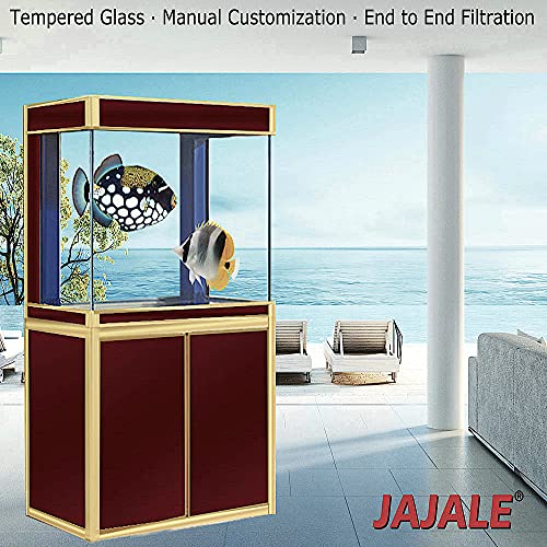 JAJALE Aquarium Fish Tank LED Light Pump Freshwater Filter Upright Fishtank Stand Bundle Ultra Clear Tempered Glass with Complete Aquarium Setup