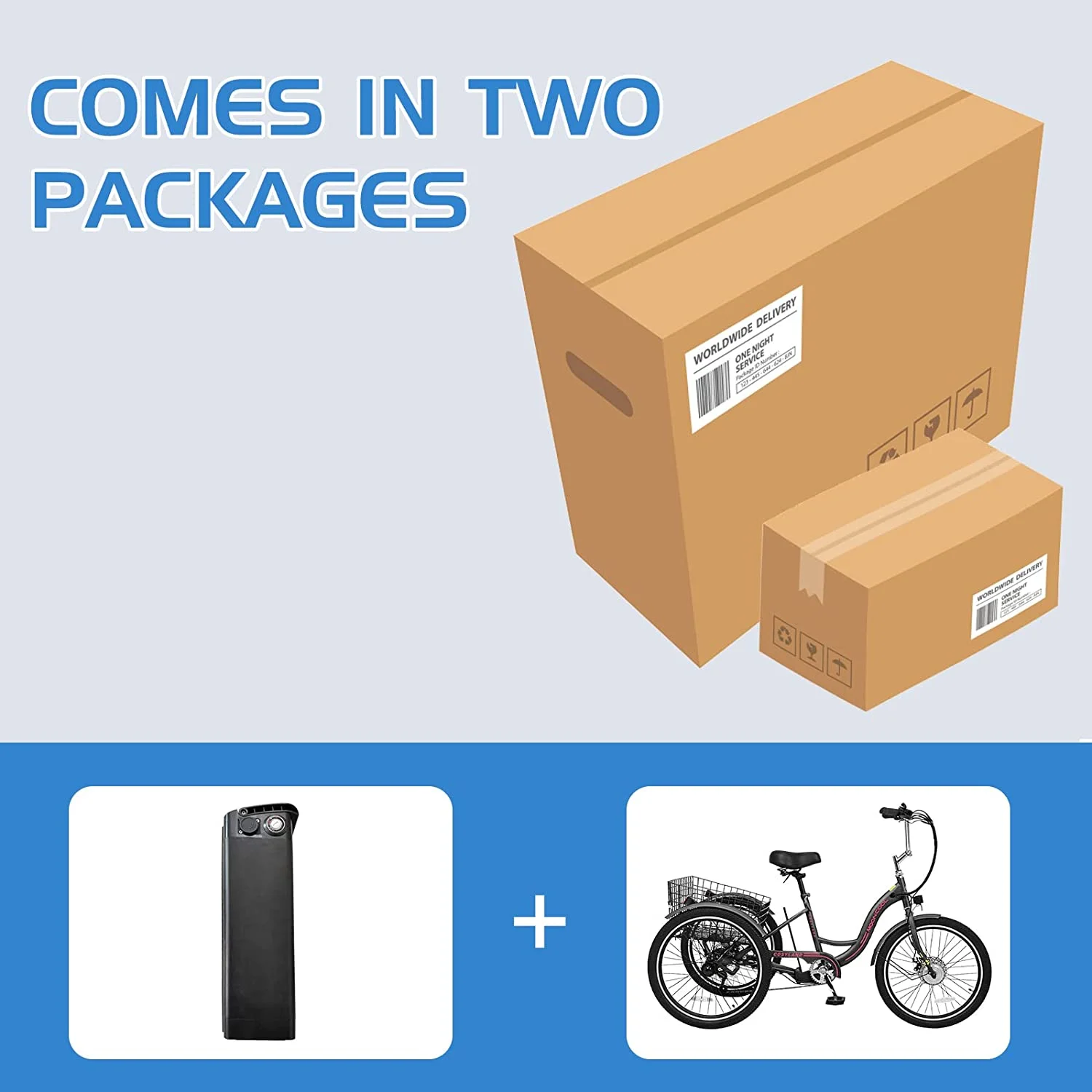 ABORON 350W Electric Trike, 7 Speed 24"/26" 3 Wheel Electric Bicycle with 36V 14.5Ah Lithium Battery UL Certified, Electric Tricycle for Adults with Rear Basket