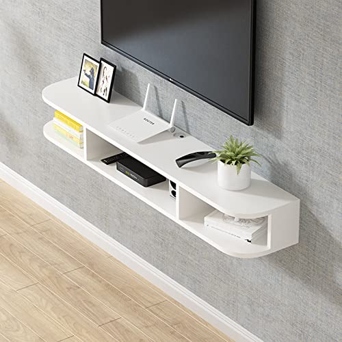 Floating TV Stand Cabinet Wall Mounted Tv Unit Floating Tv Stand Wall Mounted,Floating Tv Shelf,Wall Mounted Tv Multimedia Storage Shelf Unit,Set-Top Box Shelf for Living Room Bedroom