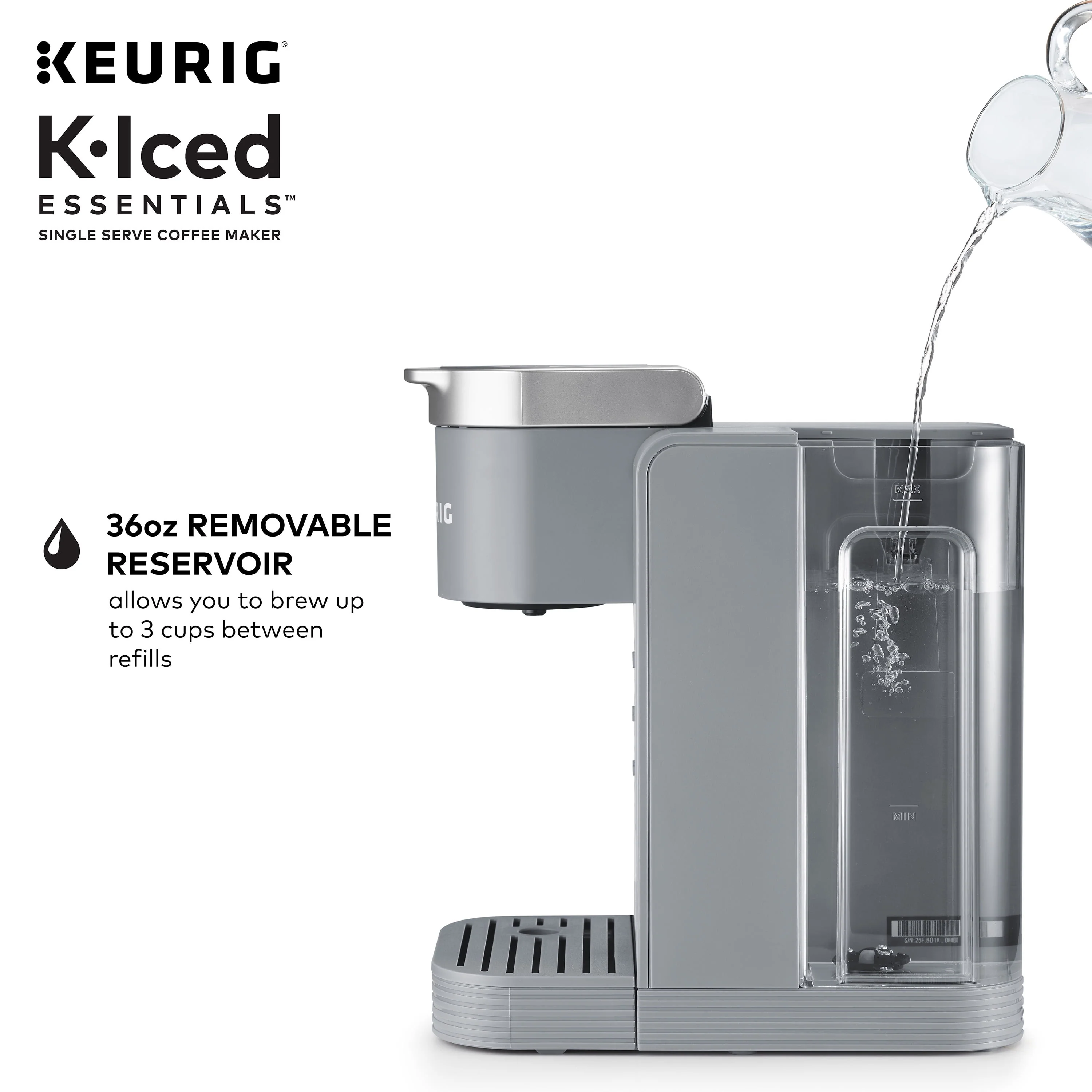 Keurig K-Iced Essentials Gray Iced and Hot Single-Serve K-Cup Pod Coffee Maker