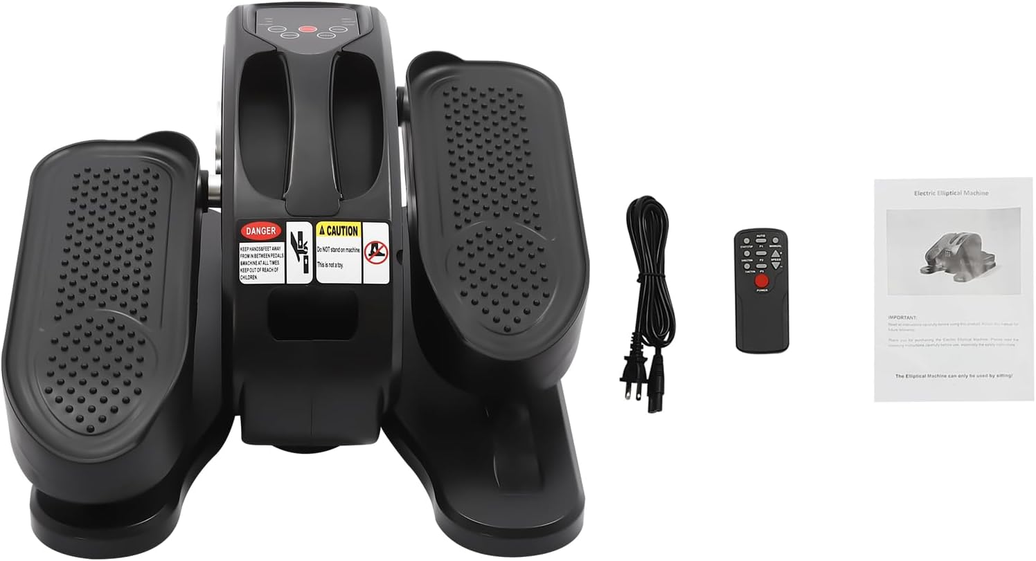 Under Desk Elliptical Machine Electric Ellipse Leg Exerciser with Remote Control Seated Pedal Exerciser for Home Seated Elliptical Foot Exerciser Leg Exerciser While Sitting for Seniors