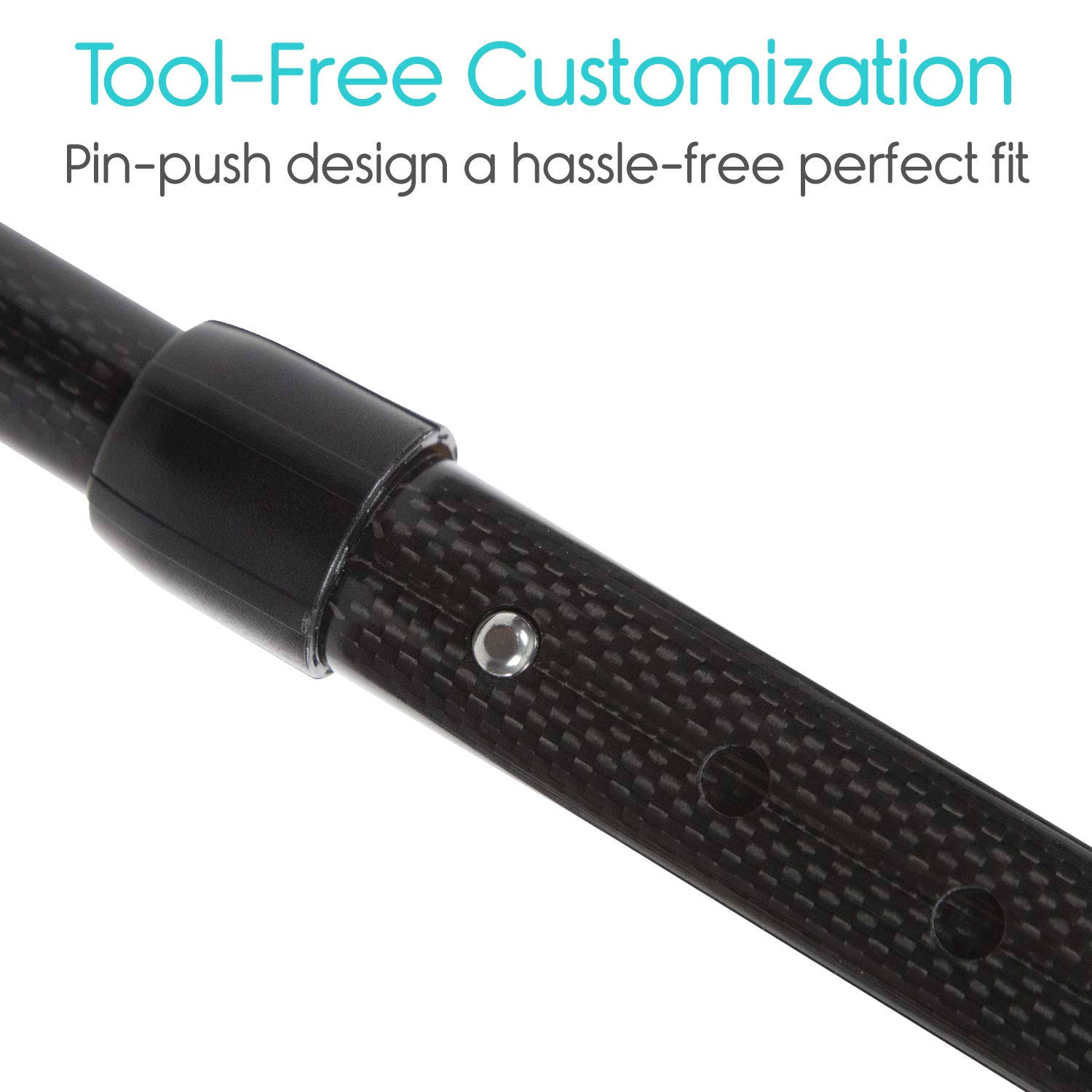Vive Carbon Fiber Quad Cane - Ultra Lightweight Walking Stick