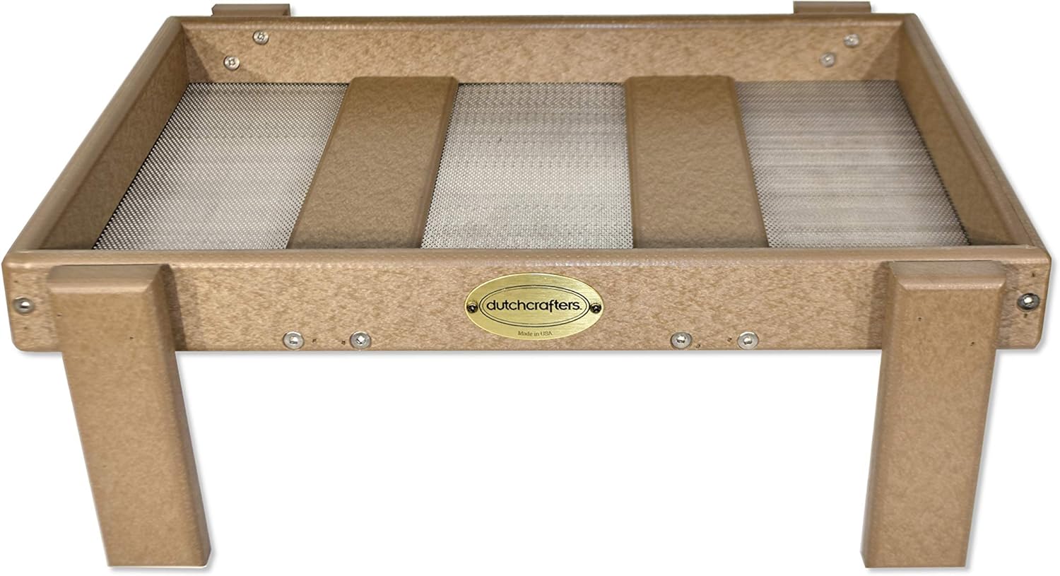 DutchCrafters Plastic Platform Ground Bird Feeder Tray Made in America (Weathered Wood)