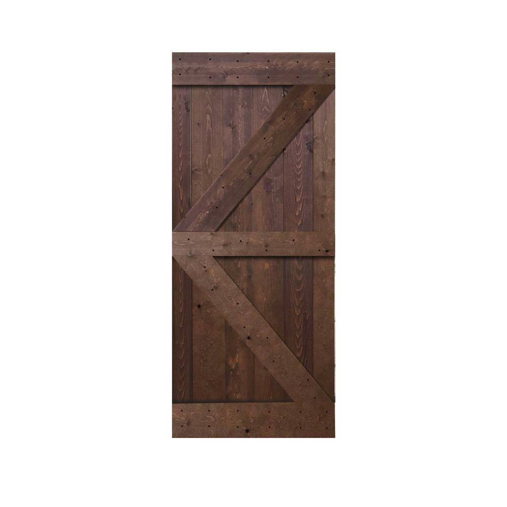 CALHOME 30 in. x 84 in. Knotty Pine Solid Wood Interior Barn Door Slab