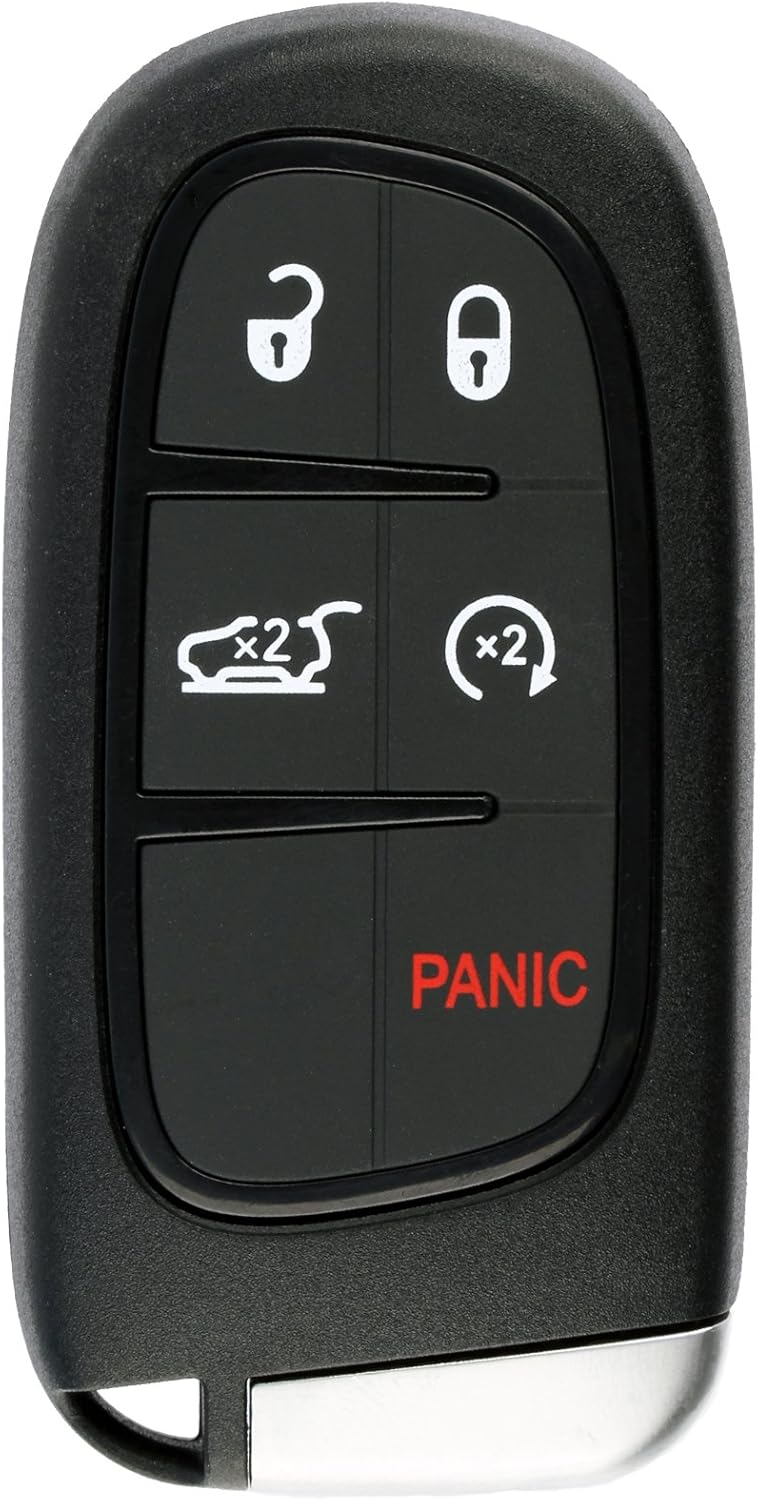 KeylessOption Keyless Entry Remote Start Smart Car Key Fob Alarm for Jeep Cherokee, GQ4-54T Pack of 2