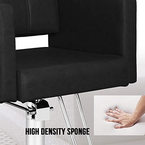 Paddie Salon Chair for Hair Stylist, Height Adjustable Hydraulic, Beauty 360 Degrees Rolling Swivel Hair Salon Equipment for Hair Stylist Women Man (Black)