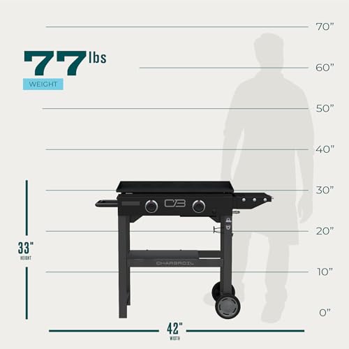 Charbroil® 28" Performance Series™ Propane Gas Griddle with Cart 2 Burner Flat Top Grill, Black 463459924