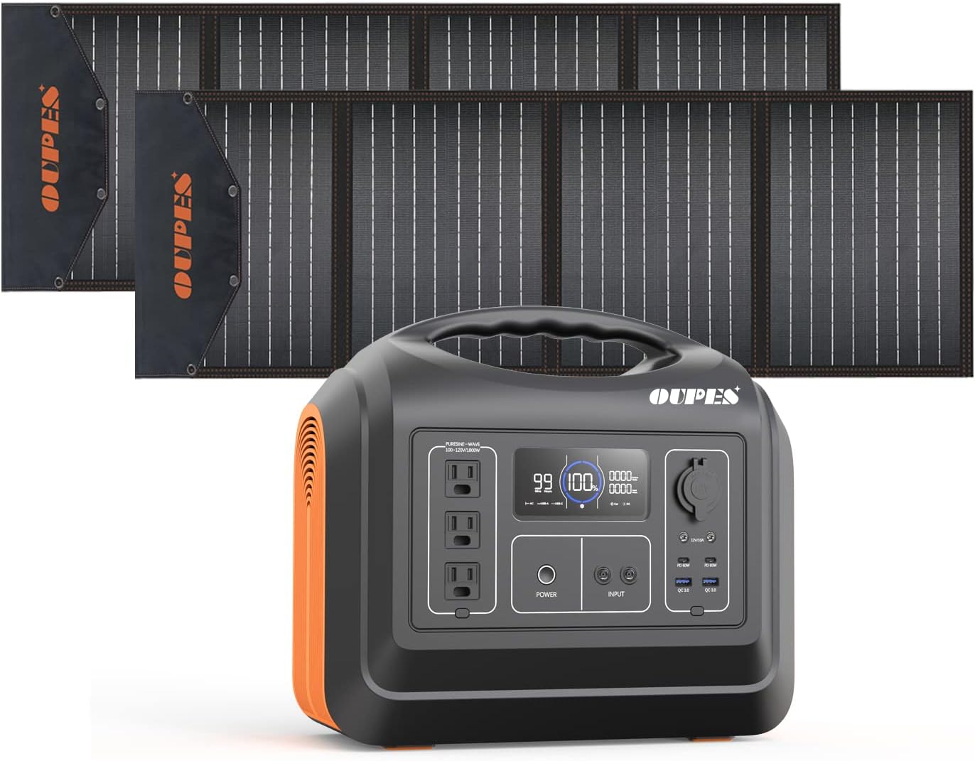 Solar Generator Explorer 1200w, OUPES Portable Power Station 992Wh(2200W Peak) LiFePO4 Power Station Battery Backup, Emergency Generator for Outdoor Camping Home RV