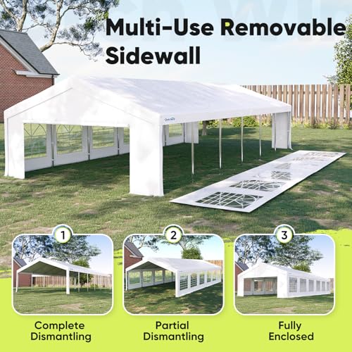 Quictent 20x20 Party Tent Heavy Duty Outdoor Canopy Tent Carport Wedding Event Shelter BBQ Wedding Tents for Parties with Storage Bags(Mesh)
