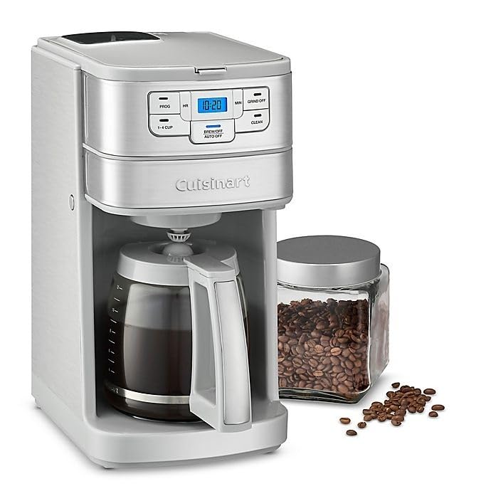 Cuisinart DGB-400 Automatic Grind and Brew 12-Cup Coffeemaker with 1-4 Cup Setting and Auto-Shutoff, Black/Stainless Steel