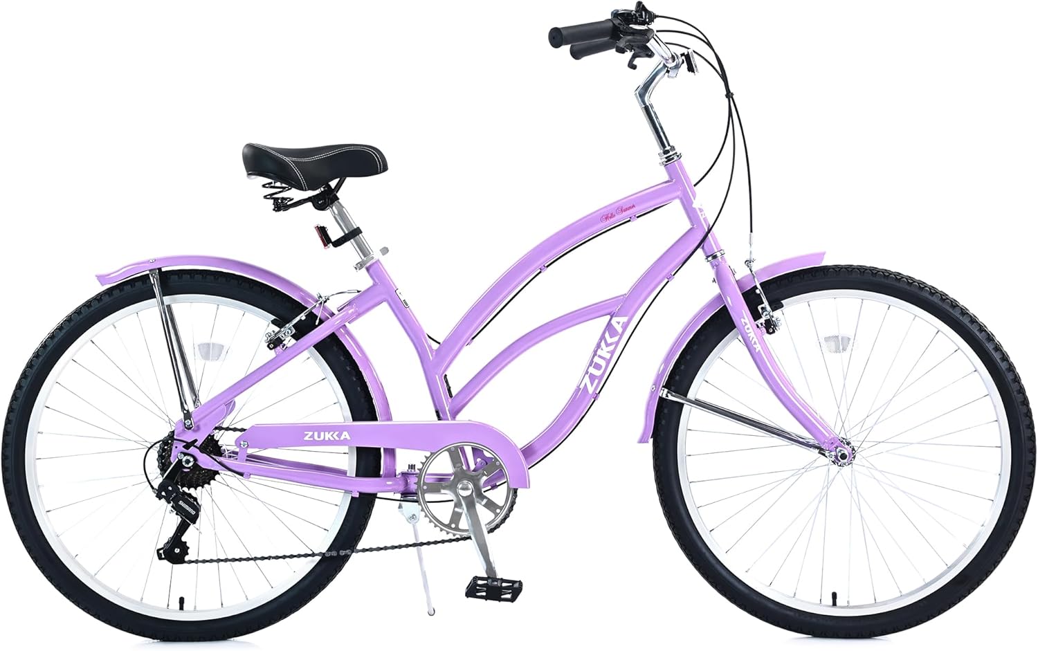 26 Inch Beach Cruiser Bike Beach Bike 7 Speeds Steel Frame Bicycle for Adult Women Femal Lady,Multiple Colors
