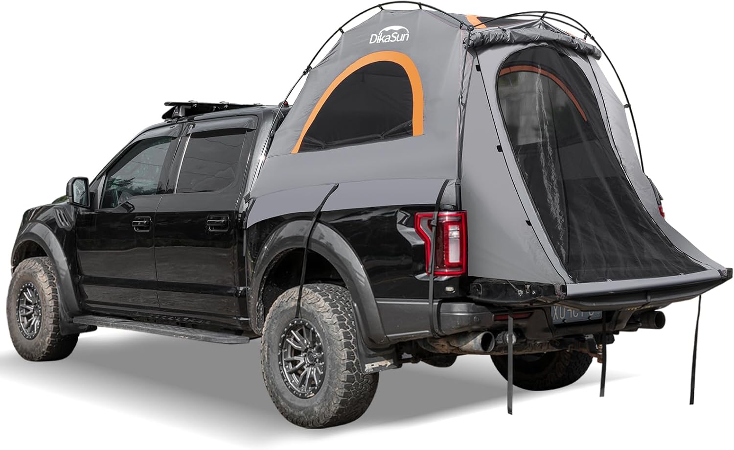 Pickup Truck Bed Tent: Double Layer Quick Setup Pickup Tent 6.4-6.7 Ft, Waterproof PU3000mm Tear-Resistant Truck Tent for Camping (Grey)
