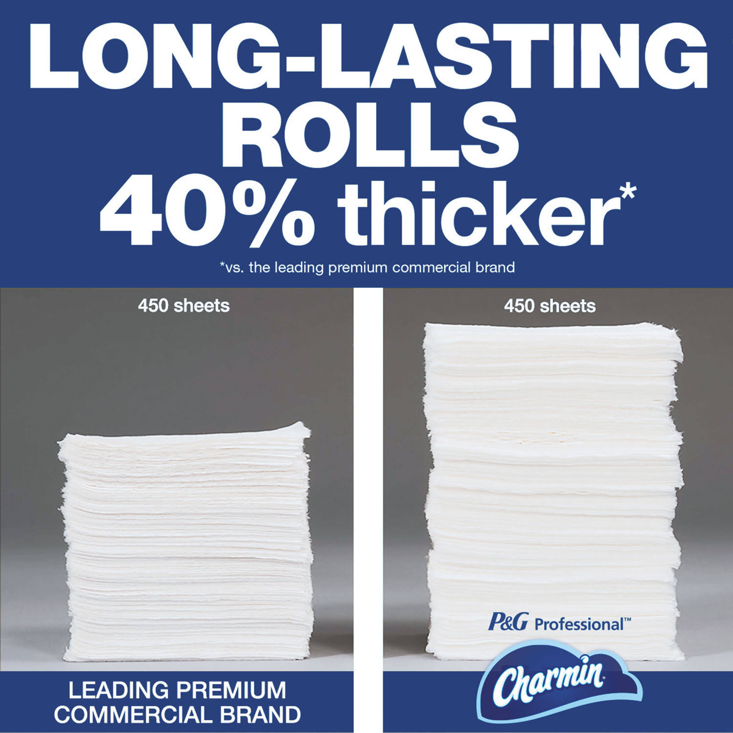 Charmin 71693 Commercial Bathroom Tissue, 2-Ply, White, 450 Sheets/Roll, 75/Carton