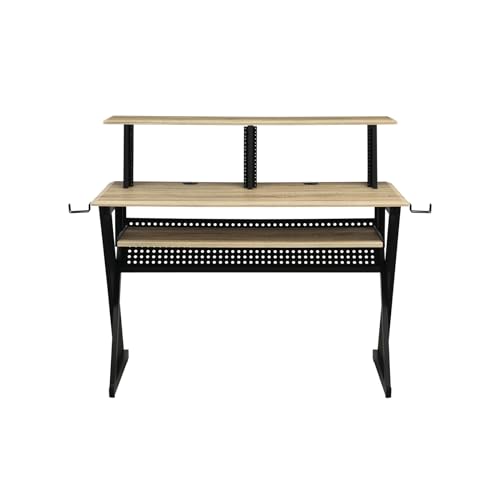 Solid Wood Black Music Studio Table, Black Finish for Small Spaces, Office, Room