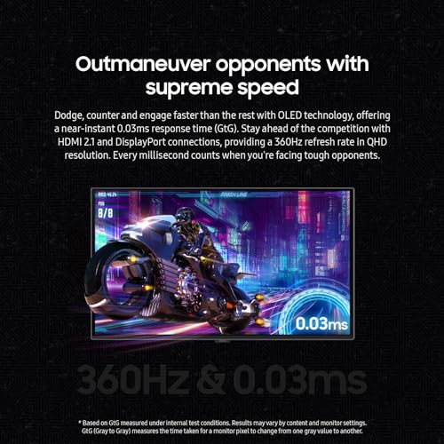 SAMSUNG Odyssey G6 (G60SD) Series OLED Gaming Monitor with QHD 360Hz