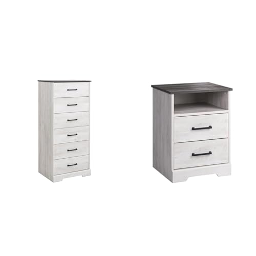 Prepac Sonoma 6 Drawer Dresser for Bedroom, Tall Chest of Drawers, Bedroom Furniture, Clothes Storage and Organizer, 19" D x 23.25" W x 52.75" H, Black