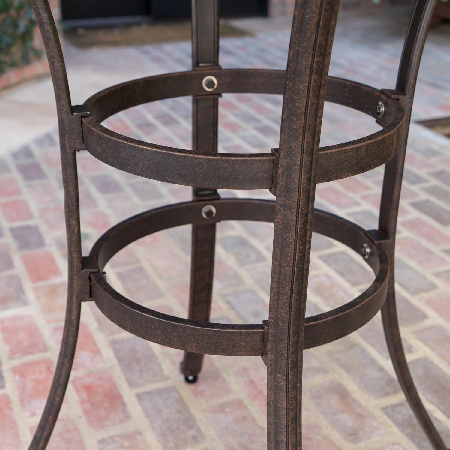 Christopher Knight Home Alfresco Outdoor 37 Cast Aluminum Round Bar Table, Bronze