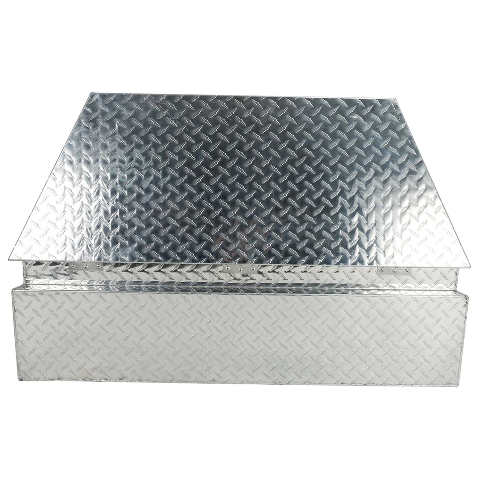 Confote Heavy Duty Aluminum Diamond Plate Trailer Tongue Box with Lock and Keys  for Secure Tool Storage on Your Trailer, Silver,39 x 16.5 x 12 Inches