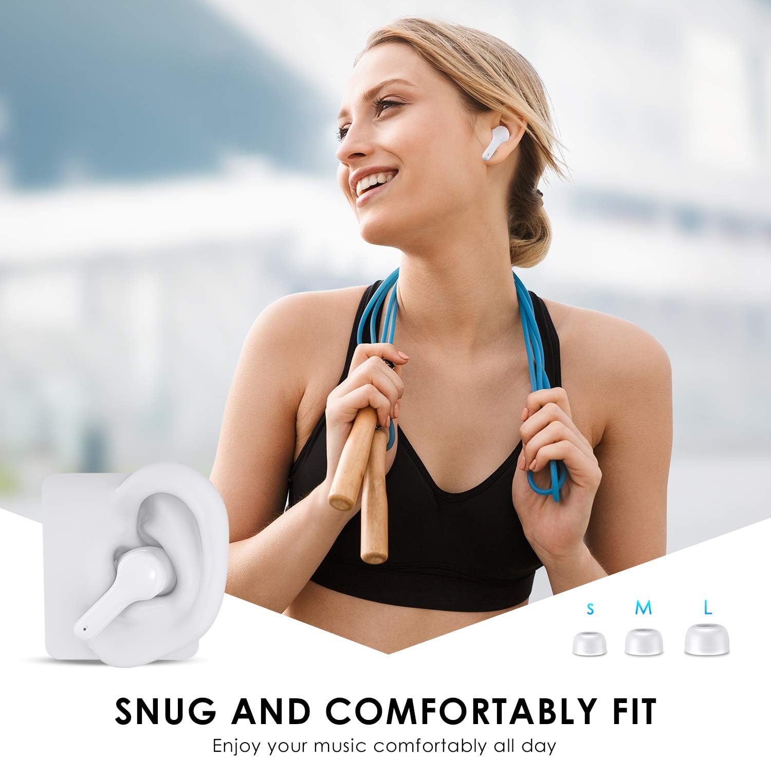 Wireless Earbuds, Bluetooth 5.0 Headphones Waterproof Wireless Headphones with 30H Playtime, Noise-Canceling Mic, in-Ear Ear Buds with Charging Case for Work/Travel/Gym Pack of 2