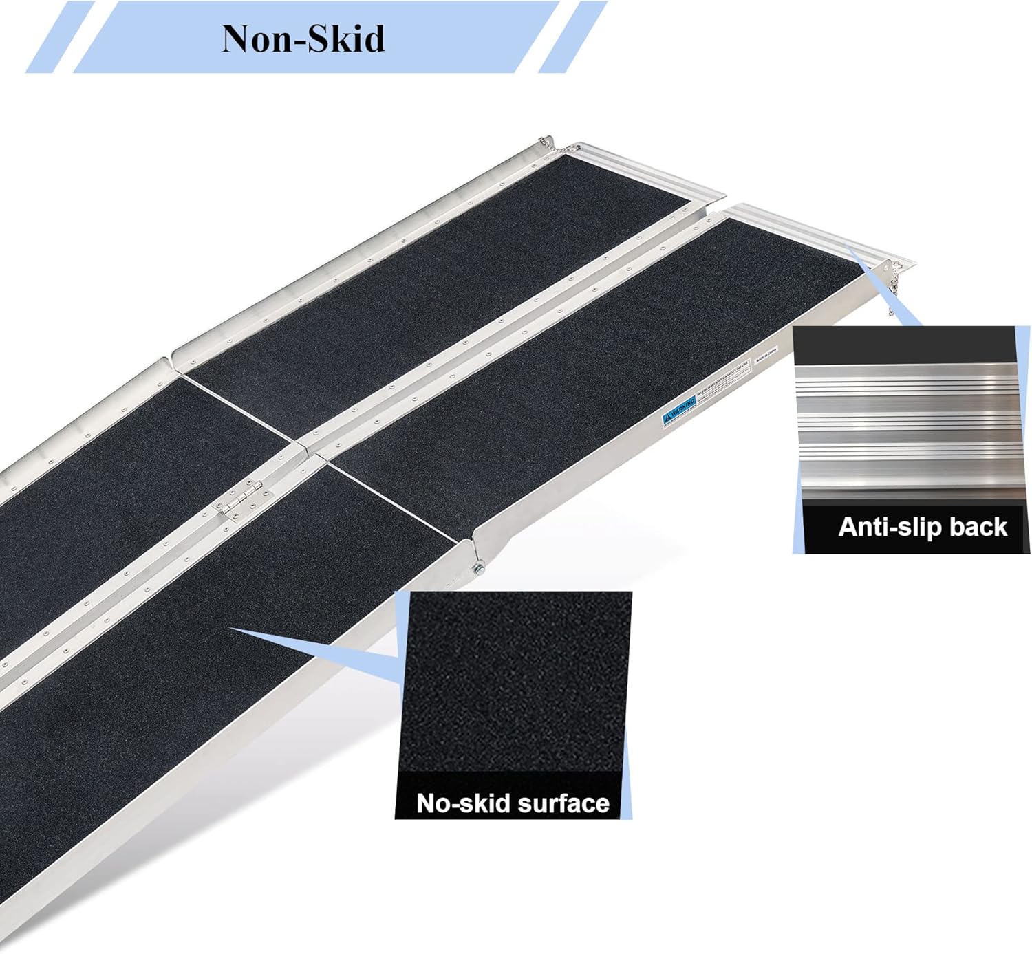 LEMNISCATE Wheelchair Ramp 6FT, Portable Wheelchair Ramp for Home, Lightweight Aluminum Ramp for Steps, Non-Skid Threshold Ramp for Doorways, Curbs, Foldable Mobility Scooter Ramp