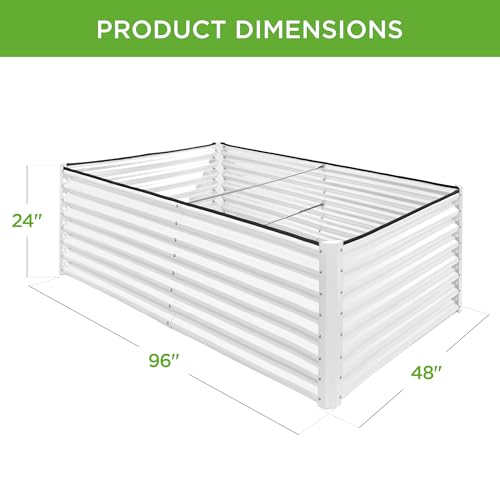 Best Choice Products 8x4x2ft Outdoor Metal Raised Garden Bed, Deep Root Planter Box for Vegetables, Flowers, Herbs, and Succulents w/ 478 Gallon Capacity - Gray