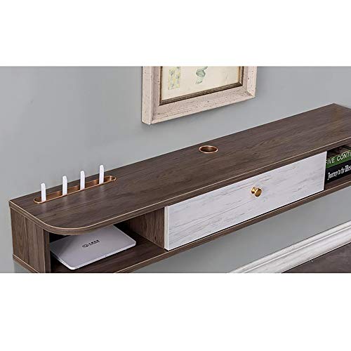 Wall Hanging Tv Cabinet,Floating Entertainment Unit Solid Wood, Wall-Mounted Tv Cabinet Simple Small Apartment Wall Cabinet Set-Top Box Rack/A/120Cm/120Cm a/a
