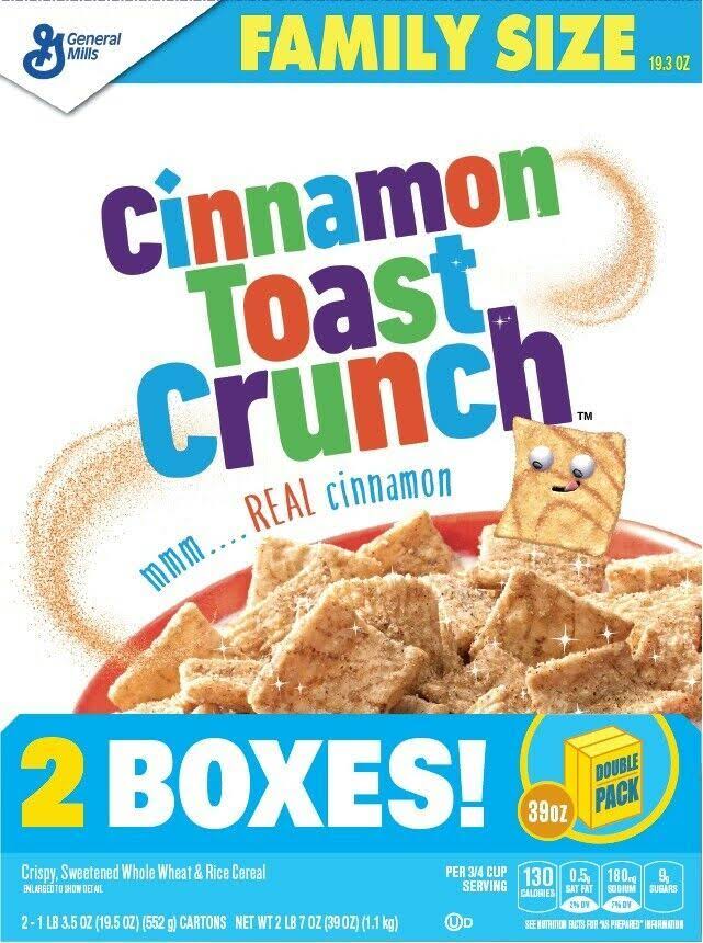 Cinnamon Toast Crunch Cereal, 2 Boxes - 38.6 oz