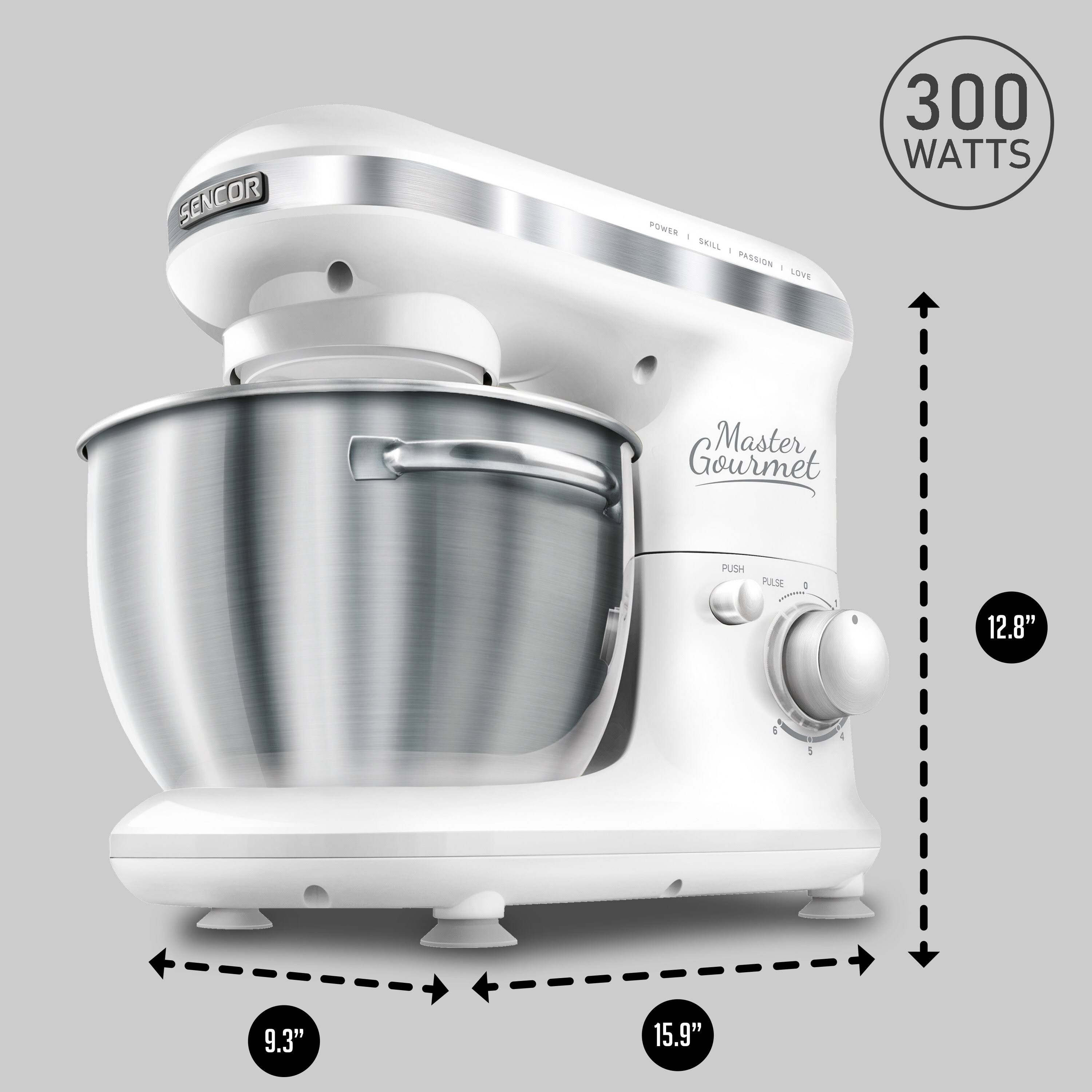 Sencor Stand Mixer with Pouring Shield - Red