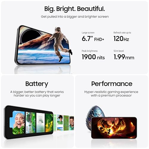 Samsung Galaxy S24 FE AI Phone, 128GB Unlocked Android Smartphone, High-Res 50MP Camera, Long Battery Life, AMOLED Bright Display, US Version, 2024, US 1 Yr Warranty, Mint