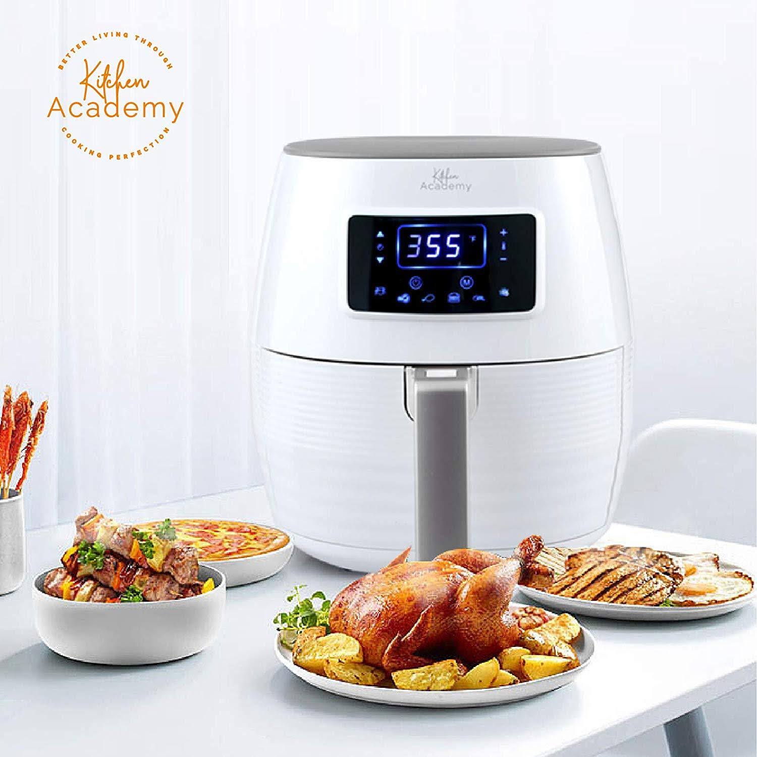 Kitchen Academy Air Fryer (50 Recipes) 5.8 qt Electric Hot Air Fryers XL Oven Oilless Cooker