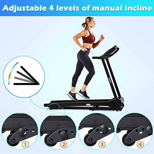 Ksports Treadmill Bundle | Electric Folding Incline Treadmill with Auto/Manual Incline, Sit Ups Rack/Strap & Ab Mat, Dumb Bells (only for AEP & LJJ models) | Running Machine with Bluetooth Smart APP