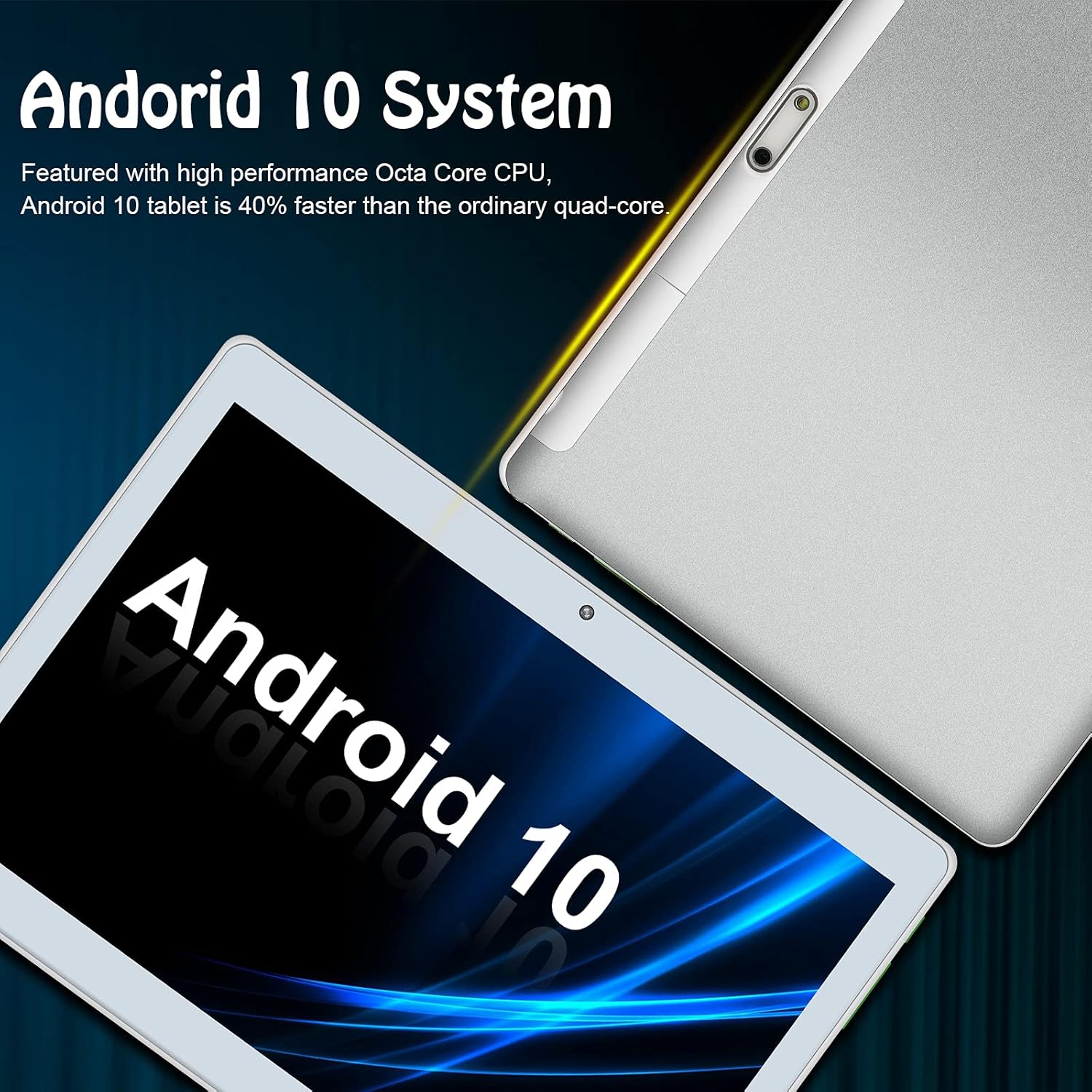 Android 10 Tablet 10.1 inch Octa-core Processor 2GB RAM 32GB Storage HD Touchscreen Tablets, 1280x800 IPS Display, Support 4G Phone Call, 2.4G Wi-Fi, Bluetooth 4.2, with PC Silicone Bracket Case